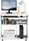 Yaheetech Wood Rolling Small Computer Desk PC Laptop Table Standing Desk Home Office Workstation with Sliding Keyboard Tray and Storage Shelves on Wheels Movable for Small Space White Desk 80x48x76cm