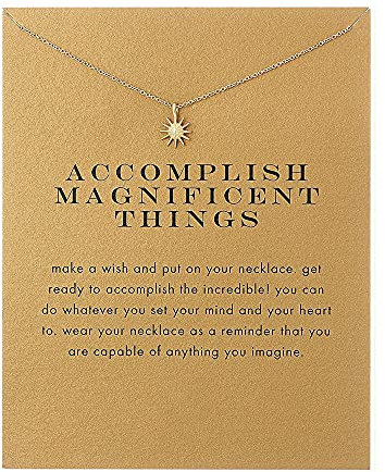ZYAWP Friendship Sun Compass Necklace Good Luck Elephant Pendant Chain Necklace with Message Card Gift Card