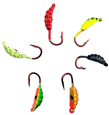 Angelköder Set Eisangeln Jigs Fisch Angelegenheit Metall Angelköder Scharfen Fischhaken Meer Spinner Angeln Zubehör Mit Single Haken Für Forelle Bass 6 Stücke