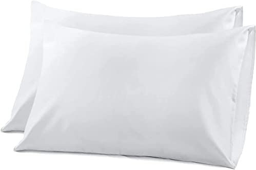 Hajran Linen,Kissenbezug aus 100 % ägyptischer Baumwolle, King-Size-Größe, Hausfrau-Kissenbezug, 2 Stück, Kissenbezüge mit Hotelverschluss, weicher und strapazierfähiger Kissenbezug (50x90 cm)