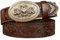 DFGGE Gürtel Herren Ledergürtel Ratsche Gothic Lustig Schön Western Wolf Fuchs Silber Oval Automatikschließe Business Anzug Gürtel 35Mm Breit,Braun,110cm/waist:36~38