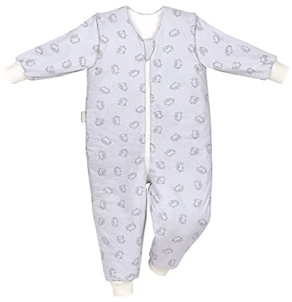 Odenwälder BabyNest Schlafoverall Hopsi Igel (86/92, Grau)