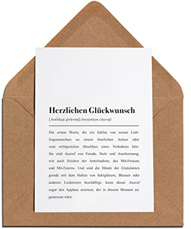 Glückwunschkarte mit Umschlag – Herzlichen Glückwunsch Definition
