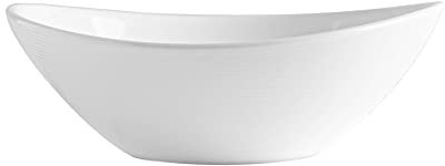 Bormioli Rocco Prometo Glass Serving Bowl - Heavy Duty Tempered Glass Dining Dinnerware - 15cm - White