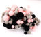 Duories 135 Bunte Pompons zum Basteln,10-30mm Mini Pompons Bälle Kleine Bommeln Kugeln,Flauschigen Bunte Pom Pom Deko Pompom Plüschbälle Bastel Zubehör für Nähen Deko DIY Handwerk,Rosa Grau Schwarz