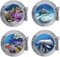 KAIRNE 3D Sea Life Fish Wall Stickers for Bathroom,Under The Water Shark Wall Art for Kids Bedroom,Ocean Dolphin Wall Decal Nursery Decoration,Set of 4 pcs