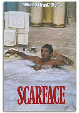Rudd Scarface Who Do I Trust Poster, dekoratives Gemälde, Leinwand, Wandposter und Kunstbild, modernes Familien-Schlafzimmer, Dekoration, Poster, 30 x 45 cm, ohne Rahmen