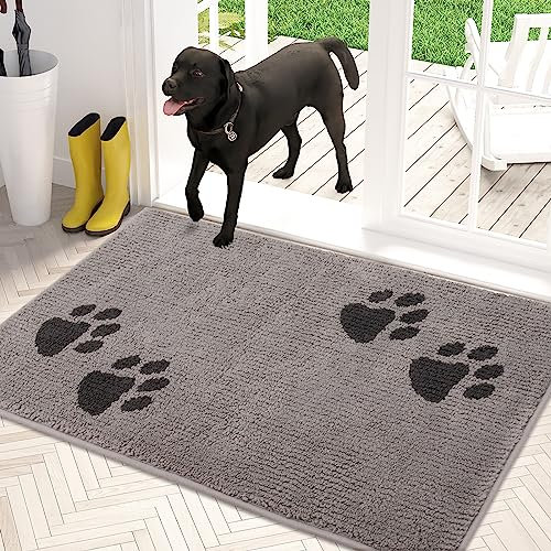 PURRUGS Fußmatte, Maschinenwaschbarer, Rutschfester, Eingangstürmatte, Sauberlaufmatte, Schmutzfangmatte, Hundematte, Super Absorbierende Bodenmatte für schlammige, nasse Pfoten und Schuhe