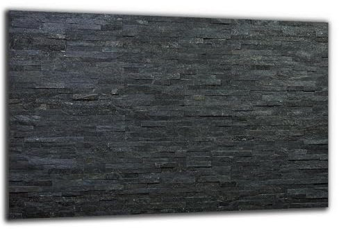 Herdabdeckplatte Abdeckung Ceranfeld Abdeckplatte Schneidebrett 1-Teilig 80x52 Schiefer Ziegel Steine Schwarz Spritzschutz Glasplatte Ceranfeldabdeckung Herdschutz Sicherheitsglas Glasschneidebrett