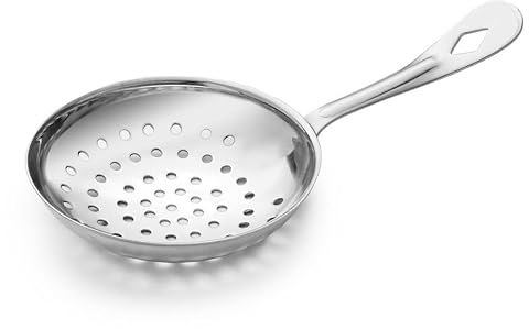 Forgast Passoire à barre | Passoire à boissons | Acier inoxydable | Diamètre 7,5 cm | Haute qualité | S'adapte à tous les verres et shakers | Passe au lave-vaisselle | Ressort hélicoïdal amovible