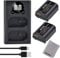 Batmax 2Pcs 2280mah DMW-BLK22 Replacement Battery and LCD Display Battery Charger with Type C port for Panasonic LUMIX DC-S5 DC-SSK DC-G9 DC-GH5 DC-GH5 II DC-GH5S DC-GH6 Camera