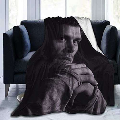 LOUJIN Joseph Klaus Morgan Mikaelson Decke, ultraweiche, leichte Flanell-Fleece-Überwurfdecke, warme Klimaanlage, Decke für Couch, Sofa, Bett, Schwarz
