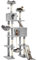Yaheetech Arbre à Chat Géant Hauteur 209 cm Multiniveau avec Poteaux en Sisal Arbre pour Chat en Bois avec Griffoirs 2 Perchoirs Design Mignon 2 Grandes Niches Panier Hamac 2 Boules Gris Clair