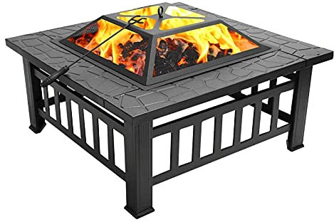 ZAANU Pozo de Fuego Fogón de leña, Brasero de calefacción de Patio, Horno de Cocina de carbón, Fogón de decoración de jardín