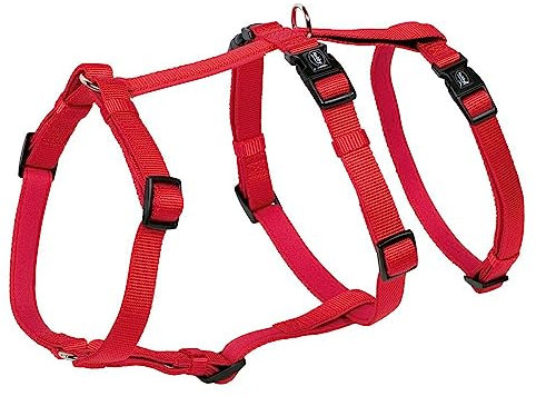 Nobby Turva Sicherheitsgeschirr Hundegeschirr Anti-Ausweichgeschirr Nylon Neopren (L-XL Kragen 48-67cm, Brust 75-100cm, Rot)