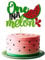 Gyufise 1Pc Watermelon Cake Topper Glitter One in a Melon Cake Pick Watermelon First Birthday Cake Decorations for Summer Fruit Baby Shower Boys Girls 1st Birthday Decorations Green