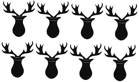 BESTonZON 8st Filz Elch Bestecktasche, Weihnachten Besteckhalter, Schwarz, Vlies, Utensilhalter