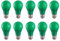 HUAMu 10er Set A60 farbige LED Leuchtmittel Birnenform 3W 25Watt Leuchtmittel Birnenform,für Außen & Innen, Grün