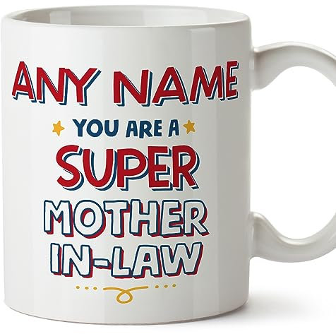 MUGFFINS Tazas Personalizadas para SUEGRA - En Inglés - You Are Super - 11 oz / 330 ml - Regalo personalizable original y divertido