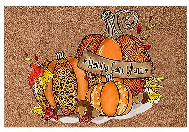 Thanksgiving Home Herbst Haustürmatte Teppich Bodenmatte Dekoration an der Tür zu Hause platziert Teppich Gartenhaus (C One Size)