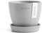 Ecopots Blumentopf Antwerp Mini Hell Grau - Durchmesser Ø 11 cm rund groß - mit Untersetzer - Pflanzentopf aus Recycling Kunststoff - Übertopf modern für Indoor und Outdoor