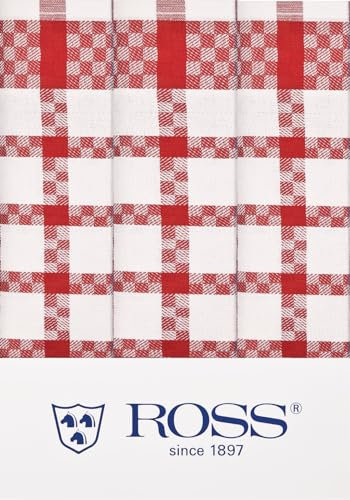 Ross - Baumwolle - 3 X Geschirrtücher im Set (Rot)