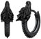 SILVERCUTE Halloween Ohrringe für Herren Retro Drachen Ohrringe S925 Creolen Huggie Kreolen Ohrstecker Schwarz Hoop Dragon Earrings Men Ohrschmuck Gothic Rock Modeschmuck für Männer Weihnacht