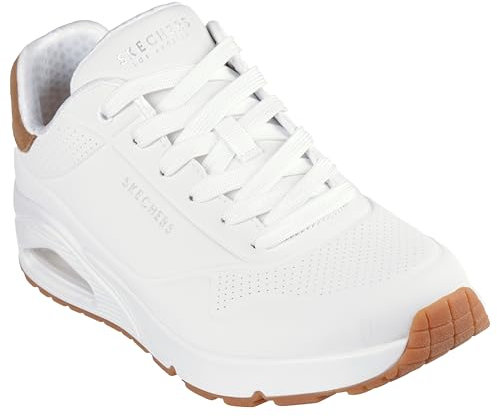 Skechers Uno Suited On Air, Zapatillas Hombre, White Durabuck/Green Suede, 42 EU