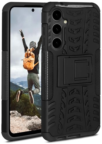 ONEFLOW Tank Case für Samsung Galaxy S23 FE Hülle Outdoor, stabile Panzerhülle mit Kamera und Display Schutz, sichere Handyhülle, TPU Handy Schutzhülle mit Ständer, Schwarz