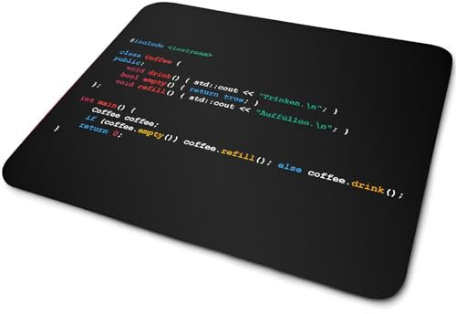 Fördeblau Coding Mousepad für Informatiker und Programmierer, Bedruckt mit Echtem Code-Snippet, Lustige Geschenkidee für Geeks, 23x19cm