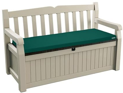 Kosiproducts 2 Seater Bench Seating Pad Cushion to fit Icenic Eden Garden Rattan Furniture 128cm x 50cm (Bottle Green) - Bench Not Included