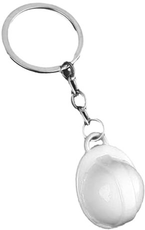 Schlüsselanhänger mit Bauhut, Mini-Helme, Mini-Schlüsselanhänger, Miniatur-Bauhelme, kleiner Sicherheitshut, Schlüsselanhänger für Geburtstagsparty, Geschenke, Preise, weiß, Refer to description