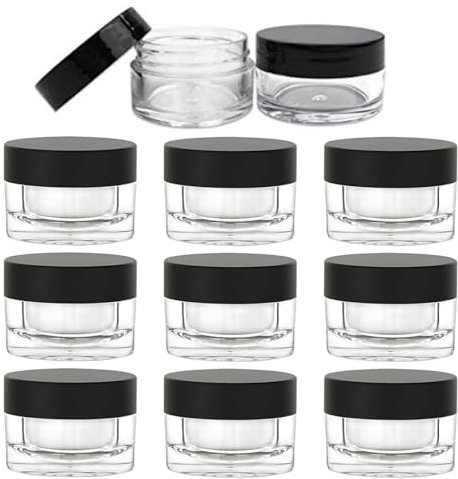 AEIOPRS 10 pcs 10ml Transparente Leer Döschen Cremedose Mini Dosen Kosmetikbehälter Reise Probenbehälter für Lippenbalsam Lotion Creme