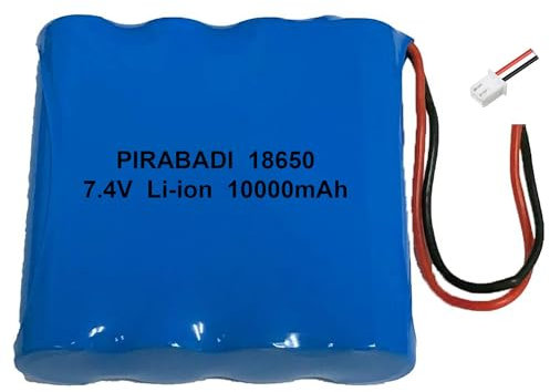 Pack Batterie Ricaricabili 7.4V Batteria 10000mAh con CONNETTORE XH JST | Batteria ad Alta CAPACITÀ per Lampada Torcia Lampada Frontale LED CAMERA TELECOMANDO Giocattolo Auto TELECOMANDATO RC Pannello