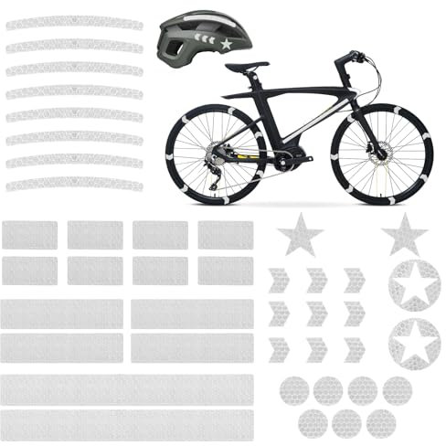 42 Stück Fahrrad Felgen Aufkleber, Fahrrad Aufkleber Reflektoren Fahrrad Sticker Mit Verschiedenen Formen Leuchtaufkleber Für Fahrradhelme Fahrrad, Motorräder, Kinderwagen Schultaschen Rucksäcke