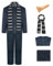 kejoyoucos Gru Kostüm mit Künstlicher Nase Schwarz Grau Gestreifter Schal Zubehör Halloween Karneval Cosplay Set Outfit für Erwachsene Männer (3XL)