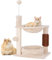 COSTWAY Cat Tree, 2 Tier Cats Tower with Groom Brush, Sisal Scratching Post, Hammock, Plush Balls, Kitten Bed Activity Center for Indoor Cats