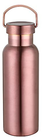 TEAHAHA 17 Oz 304 Stainless Steel Water Bottles, Double Wall Vacuum Insulated Water Bottle, Metal Sport Water Thermos for Outdoor Travel Picnic (Rose Gold)