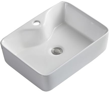 NSTVVEE Badezimmer-Waschbecken, modernes Keramik-Aufsatzwaschbecken, einfache Installation, kratzfestes Waschbecken für kleine Apartments, Hotels, Wohnmobile, Gärten, Balkone, Restaurants