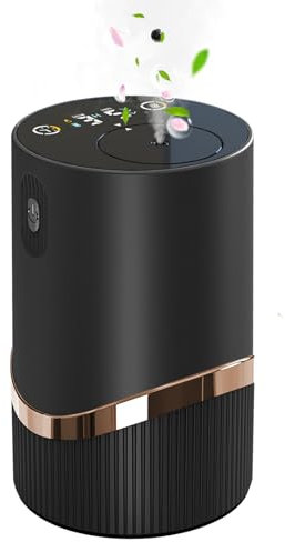 Diffuseur d'huiles essentielles sans eau en alliage d'aluminium rechargeable sans fil pour voiture, maison, bureau, multifonction, 4 brumes froides et minuterie 1/2/4/6 h (noir)