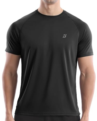Roadbox Men's Rash Guard Short Sleeve, UPF 50+ UV Sun Protection SPF Shirts, Quick Dry Lightweight Fishing Swim T-Shirt