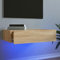 Homgoday Meuble TV avec éclairage LED chêne Sonoma 60x35x15,5 cm, Armoire de Télévision Suspendu avec Tiroir, Mural Meuble TV Flottant pour Salon, Chambre