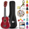 Soprano Ukulele Beginner Set for Children Adults Students with Free Online Lessons 21 Inch Ukelele Gig Bag Strap String Stickers Songbook Pick Polishing Cloth Rainbow Series Ukulelen
