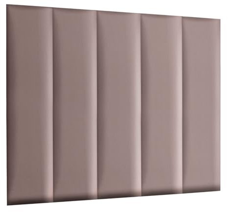 MG Design Wandpaneele 30 x 120 cm gepolstert – für sehr einfache Selbstmontage, Lederimitat, mit weicher Füllung, Farbe Blassrosa – Kopfteil als Dekoration für Schlafzimmer, Büro, Kinderzimmer, Diele