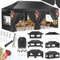 KESSER® Pavillon Faltpavillon 6x3m Festzelt mit 6 abnehmbaren Seitenwänden, Gartenzelt Höhenverstellbar & Wasserdicht + Tasche Rollbar Bodenanker Pop-Up Klicksystem UV-Schutz 50+ Partyzelt Schwarz