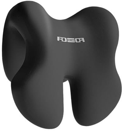 Qianly Cuscino per supporto cervicale, per sedia da ufficio e lettura, adatto per casa, Nero