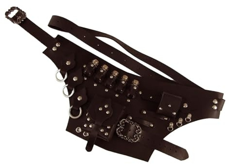 Knight Gürtelformer – Trank-Flaschengürtel, Hüfttasche | Cosplay-Utility-Gürtel im mittelalterlichen Stil, verstellbares Rüstungszubehör | Tasche aus Leder für Larp Halloween St