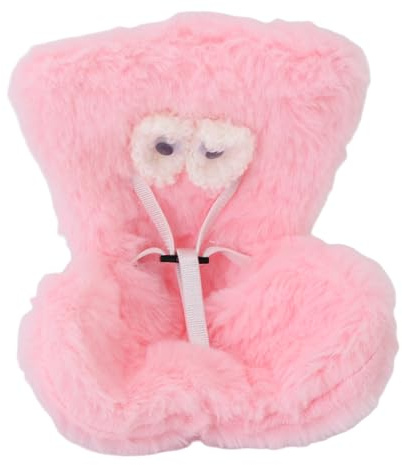 Pongnas Autositz für Puppenpuppen Autositz Auto Air Entlüftung Sicherheitssitz mit Weichem Pelzigen Kissen Sicherheitsriemen für 10-17 cm Puppenwagen Desktop Display (PINK)