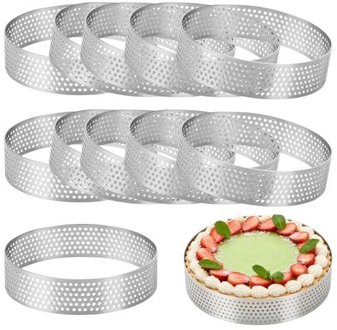 12 Pcs Icetop Crumpet Rings, 6cm Round Baking Cookie Rings, Pancake Mould 430 Stainless Steel for Muffin, Cake Rings for Pastry, Muffins, Pastry, Pancake, Eggsper Tart