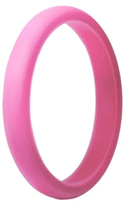 Generisch Schönschmied Rings 2.7 mm Silicone Ring for Men and Women, Silicone Ring, Couple Ring Finger Rings (Hot Pink, F)